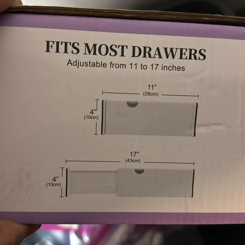 NTQNOIKA Expandable Drawer Organizers - White and Black
